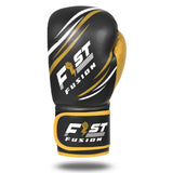 Boxing Gloves, Pro Training Sparring, Maya Hide Leather, Muay Thai MMA Kickboxing, Unisex Adult Multi Layered, 8oz-14oz (Black/Gold)