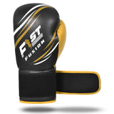 Boxing Gloves, Pro Training Sparring, Maya Hide Leather, Muay Thai MMA Kickboxing, Unisex Adult Multi Layered, 8oz-14oz (Black/Gold)