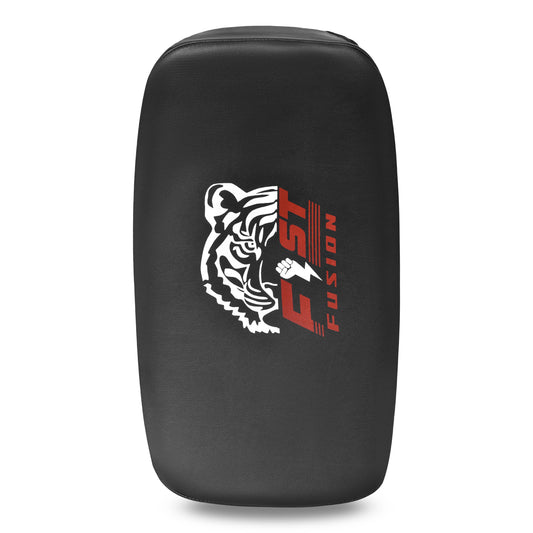 Thai Kick Boxing Pad, Professional Training Strike Shield, Black Leather, MMA Kicking Heavy Duty Curved Thai Pad x1