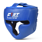 Boxing Head Guard, Maya Hide Leather Headgear Protection for Kickboxing Muay Thai MMA Training Taekwondo, Padded Guards, Adjustable-Blue