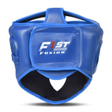 Boxing Head Guard, Maya Hide Leather Headgear Protection for Kickboxing Muay Thai MMA Training Taekwondo, Padded Guards, Adjustable-Blue
