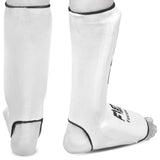 FF Muay Thai Shin in Step, Kickboxing MMA Boxing Training Sparring Leg Foot Guards Cotton Cloth Elasticated Pair