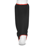FF Muay Thai Shin in Step, Kickboxing MMA Boxing Training Sparring Leg Foot Guards Cotton Cloth Elasticated Pair-Black