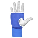 Boxing Inner Gloves Cotton Cloth Stretchable Gel Padded Kickboxing MMA Training Gloves Long Wrist Support Gloves-Blue