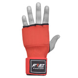 Boxing Inner Gloves Cotton Cloth Stretchable Gel Padded Kickboxing MMA Training Gloves Long Wrist Support Gloves-Red