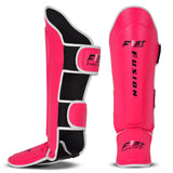 FF MMA Shin Guards Padded Muay Thai Leg Guards with Instep Protection for Kickboxing Training Sparring x2 Pink