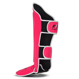 FF MMA Shin Guards Padded Muay Thai Leg Guards with Instep Protection for Kickboxing Training Sparring x2 Pink