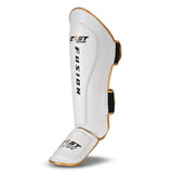 FF MMA Shin Guards Padded Muay Thai Leg Guards with Instep Protection for Kickboxing Training Sparring x2 Pink White-Gold