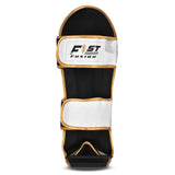FF MMA Shin Guards Padded Muay Thai Leg Guards with Instep Protection for Kickboxing Training Sparring x2 Pink White-Gold