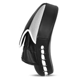 Boxing Focus Strike Pads Curved Punching MMA Muay Thai Training Sparring Kickpad Shields Pair Black-White