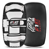 Thai Kick Boxing Pad, Professional Training Strike Shield, Black Leather, MMA Kicking Heavy Duty Curved Thai Pad x1