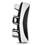 Thai Kick Boxing Pad, Professional Training Strike Shield, Black Leather, MMA Kicking Heavy Duty Curved Thai Pad x1